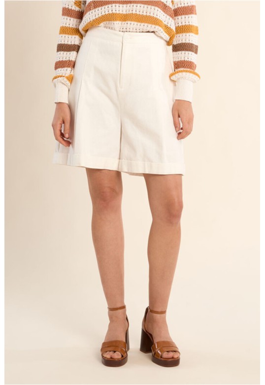 High-waisted shorts, paperbag Offwhite