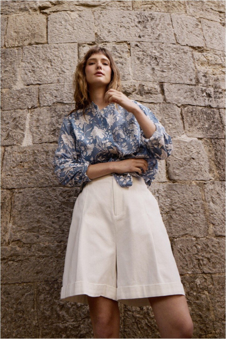 High-waisted shorts, paperbag Offwhite