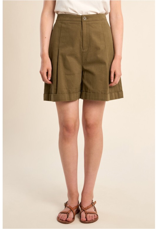 High-waisted shorts, paperbag Khaki