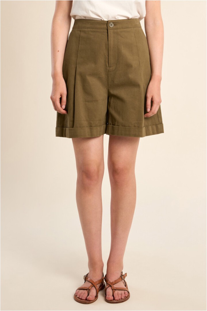 High-waisted shorts, paperbag Khaki