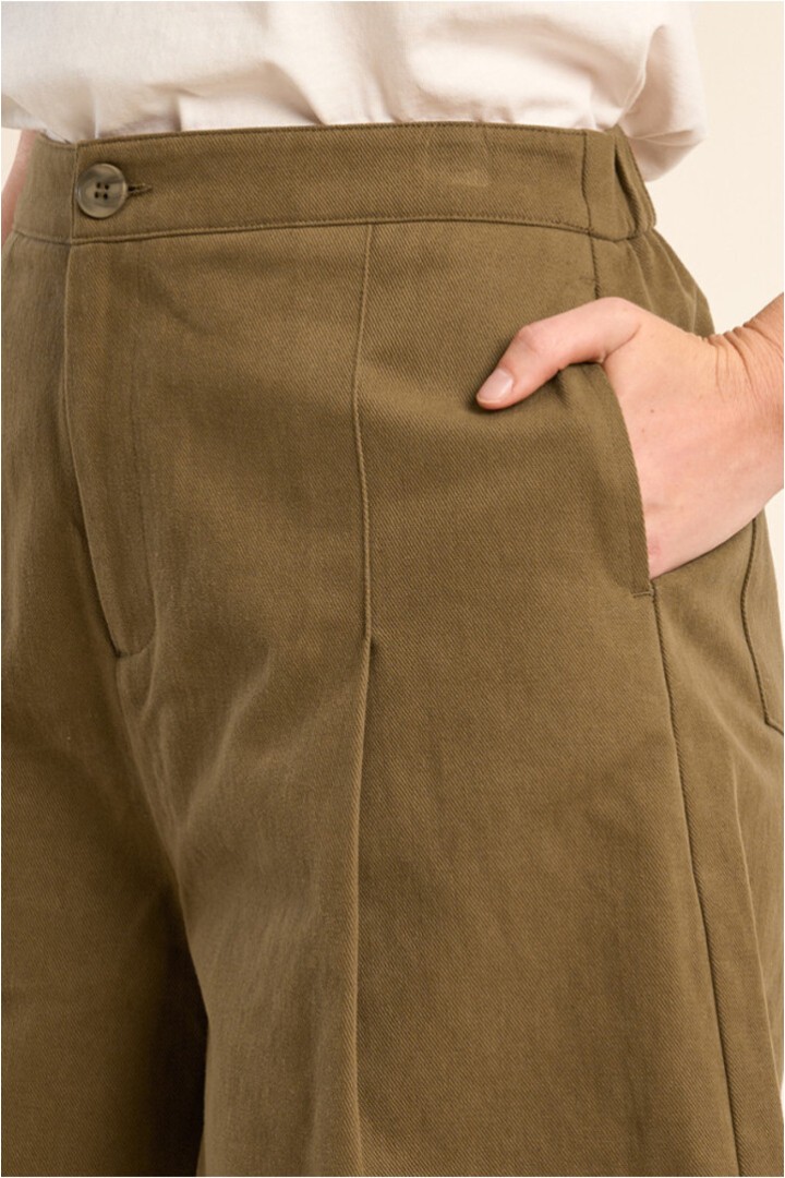 High-waisted shorts, paperbag Khaki