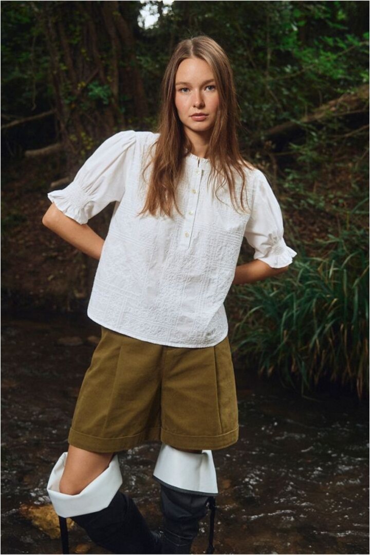 High-waisted shorts, paperbag Khaki