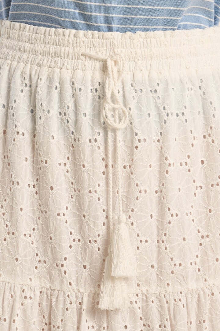 Long bohemian skirt, openwork White