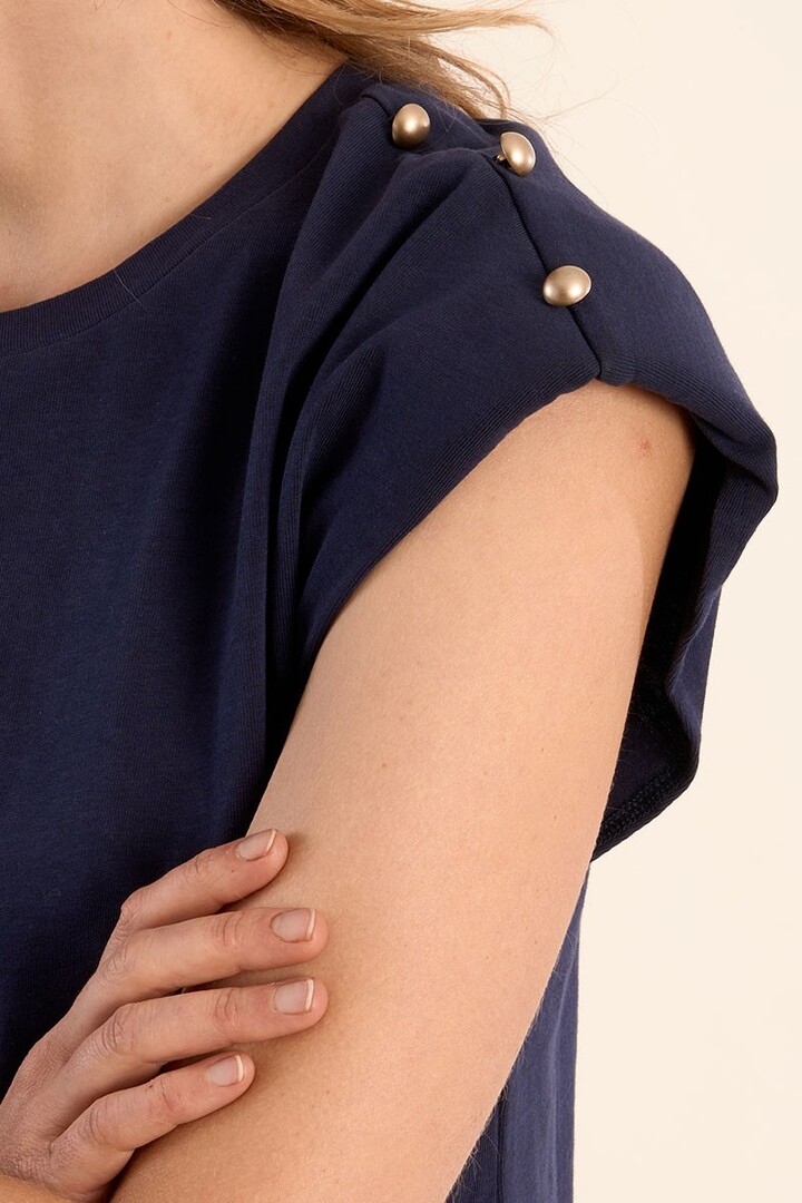 Epaulette T-shirt Navy Blue