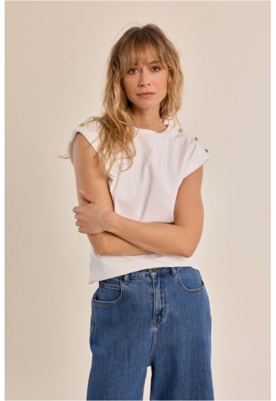 Epaulette T-shirt White