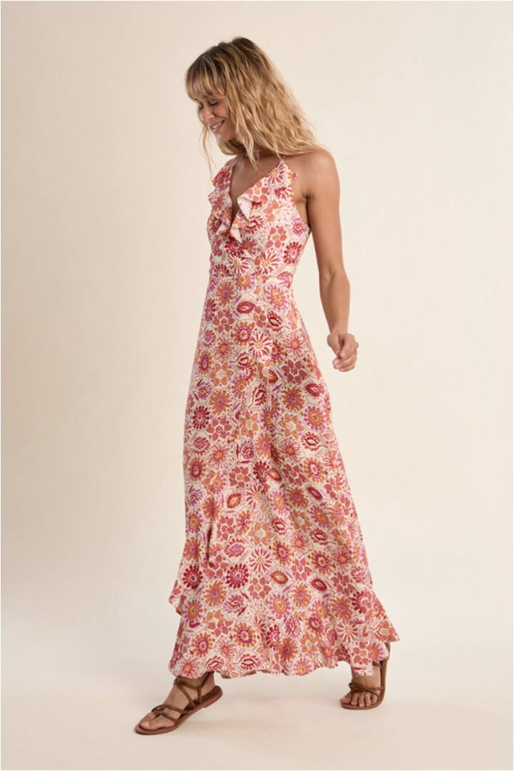 Long Dress Wallet, Printed Orange Melissa