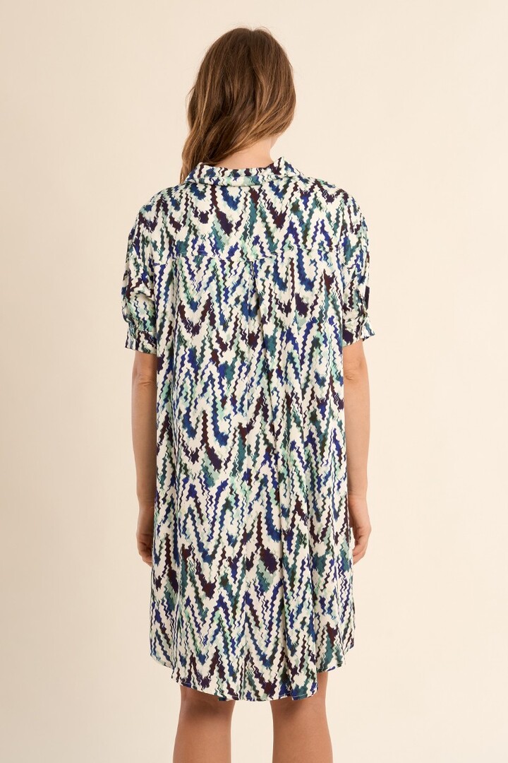 Short shirt dress, printed Blue Camille
