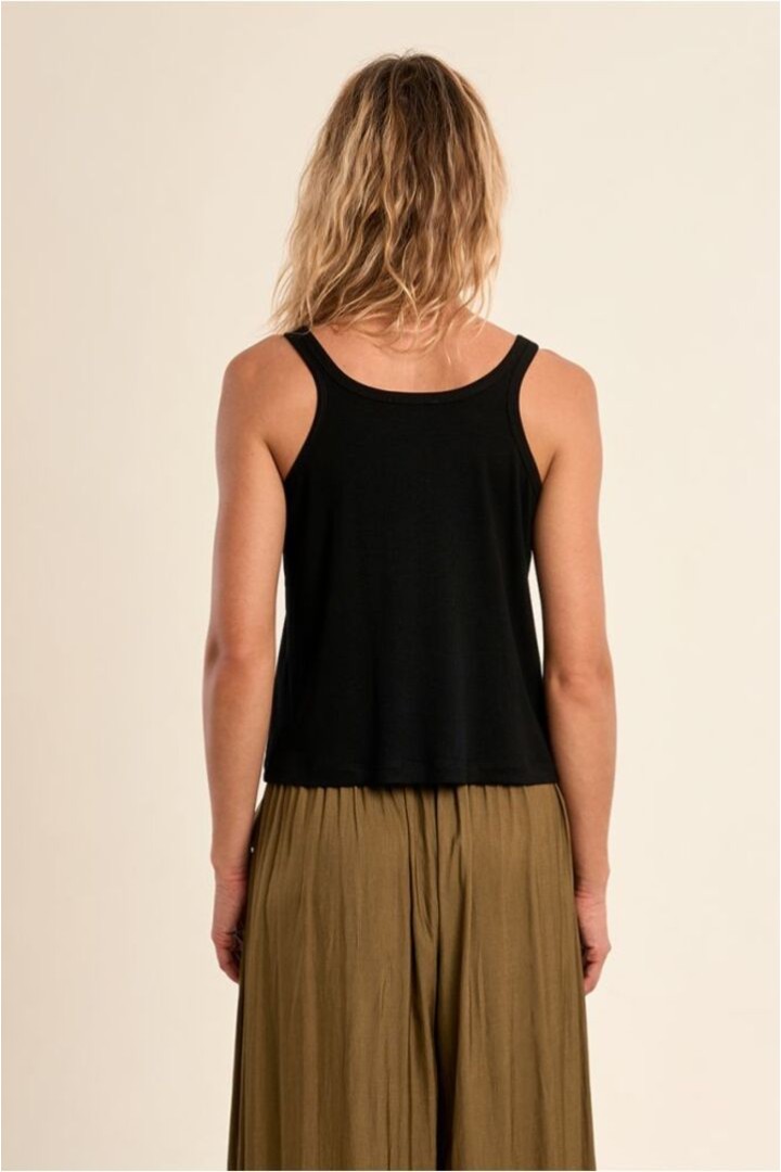 Ribbed tank top Black