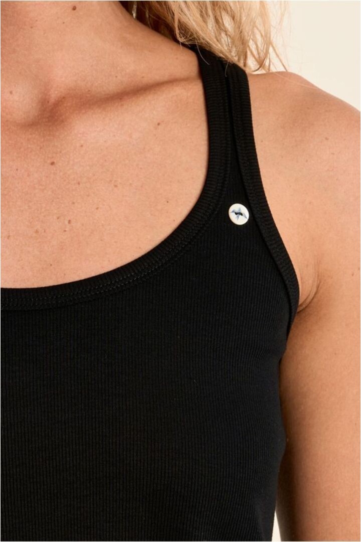 Ribbed tank top Black