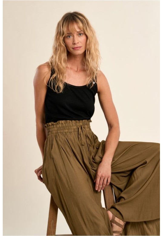 Ribbed tank top Black