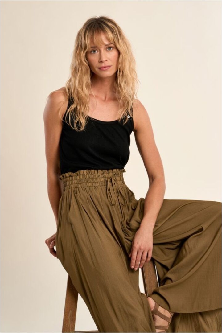 Ribbed tank top Black