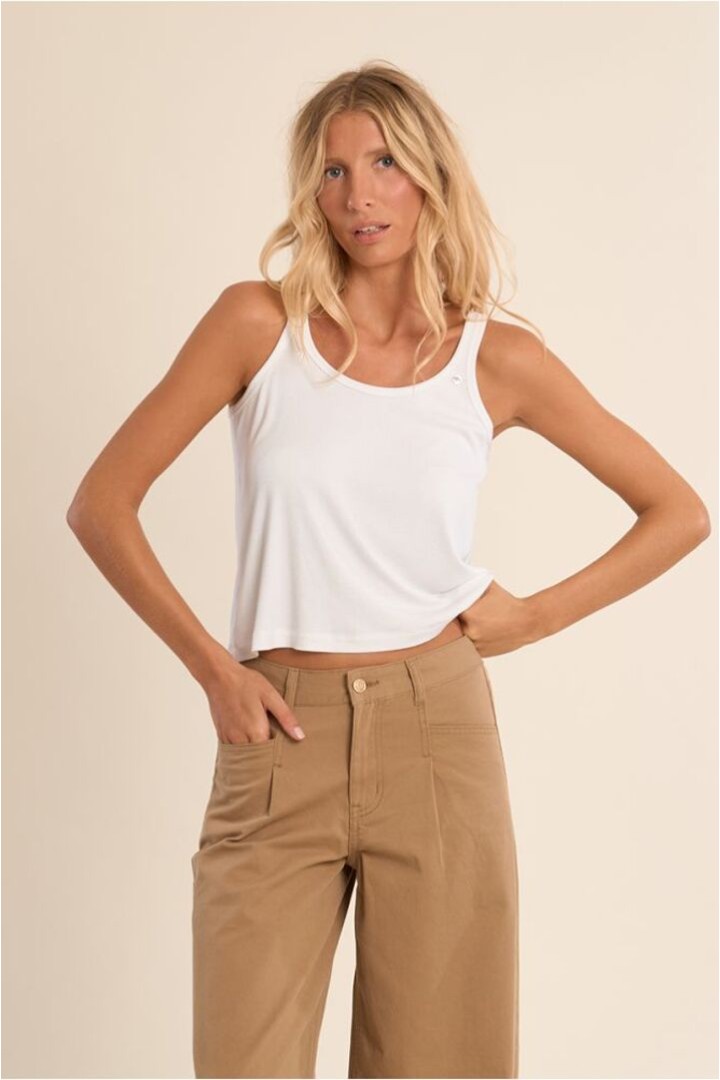 Ribbed tank top White