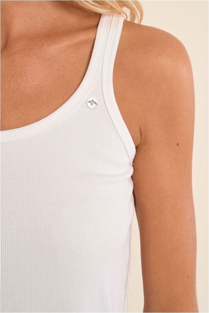 Ribbed tank top White