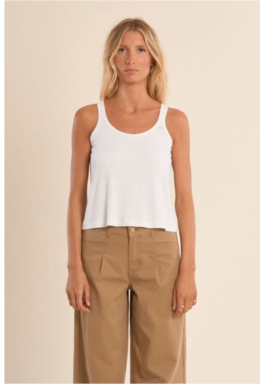 Ribbed tank top White