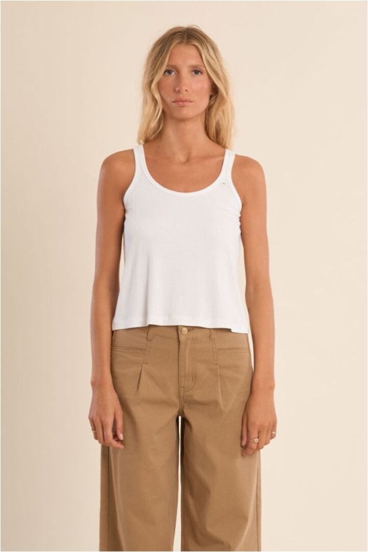 Ribbed tank top White