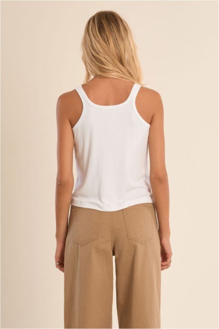 Ribbed tank top White