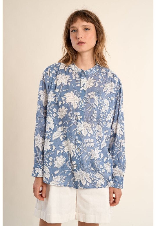 Oversized cotton shirt Blue Diviya