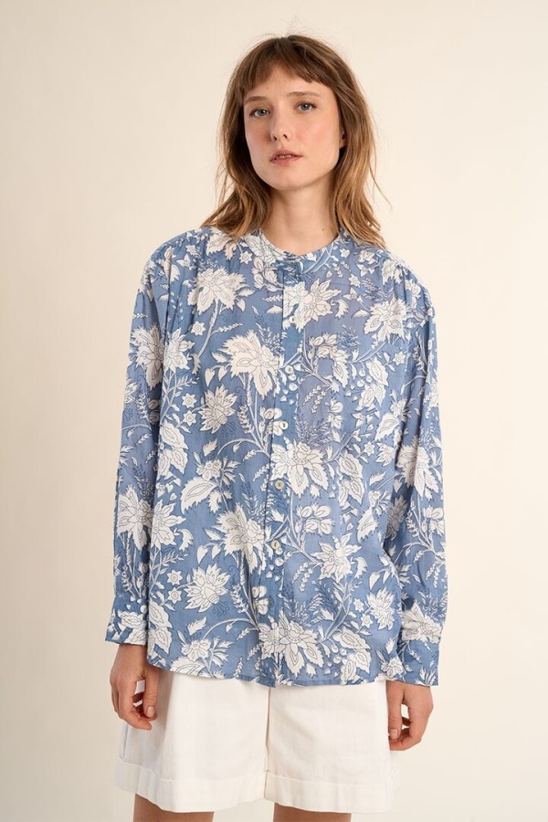 Oversized cotton shirt Blue Diviya