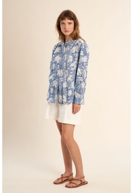 Oversized cotton shirt Blue Diviya