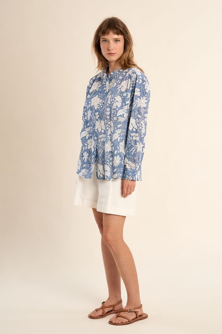 Oversized cotton shirt Blue Diviya