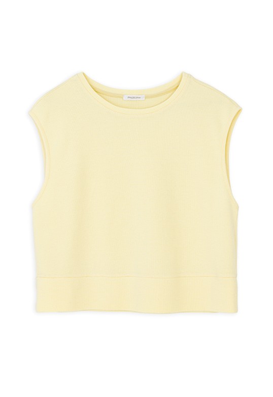 FUTTER WAFFLE CROPPED TOP LIGHT YELLOW