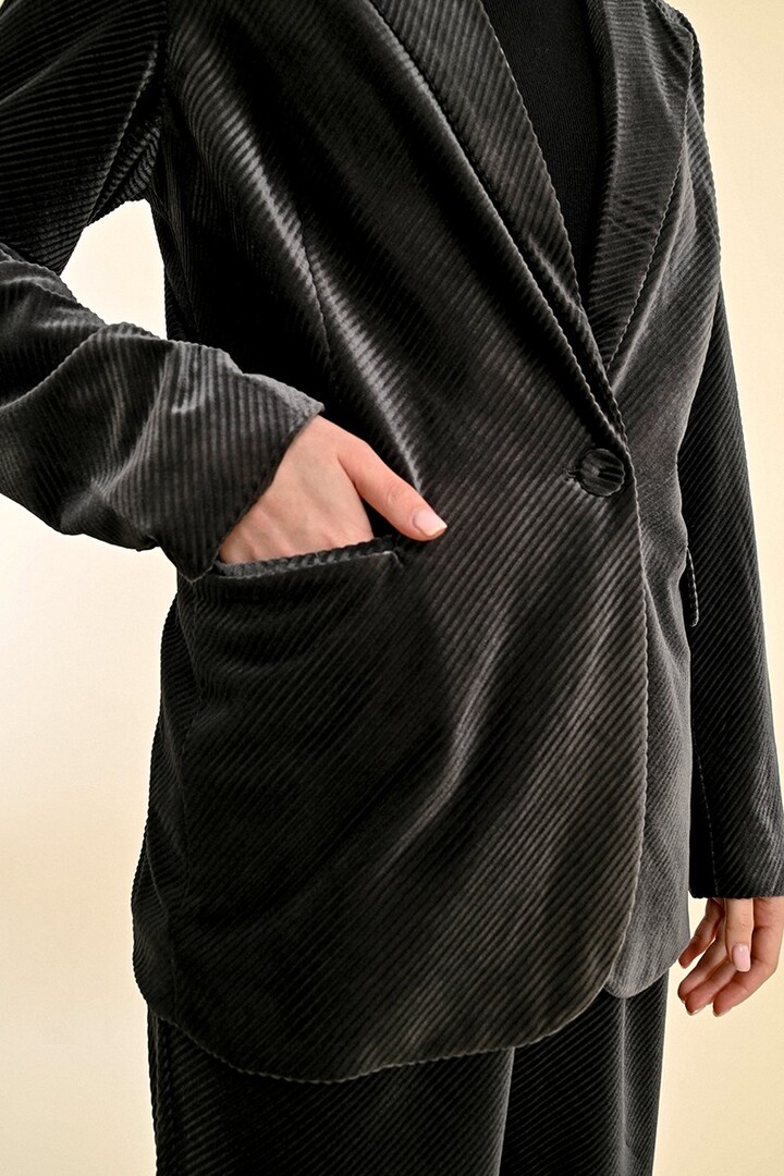 CORDUROY BLAZER DARK GREY