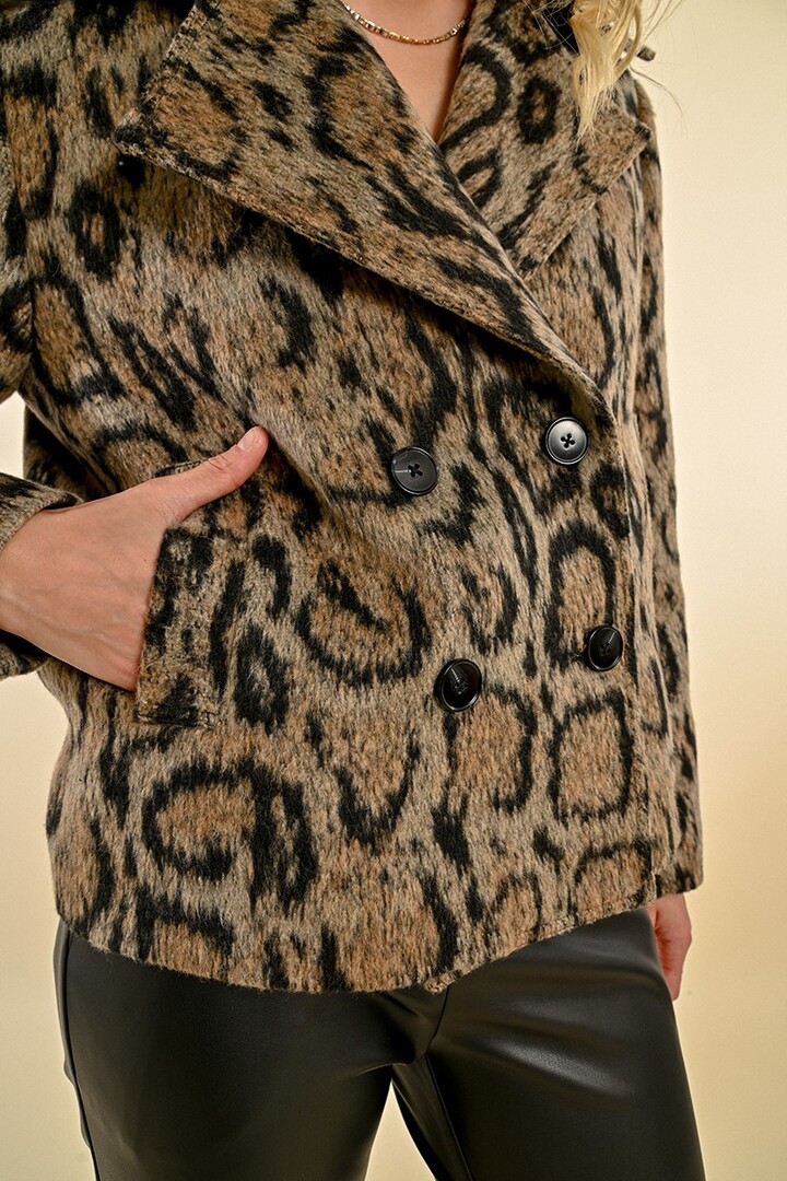 LEOPARD PALETOT JACKET BEIGE