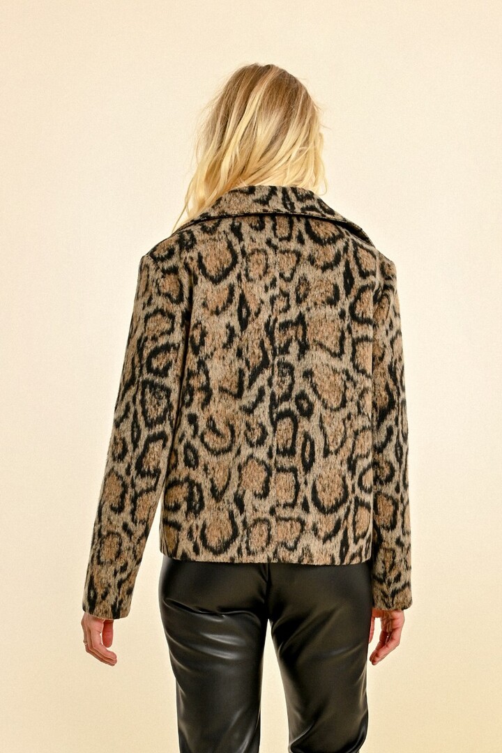 LEOPARD PALETOT JACKET BEIGE