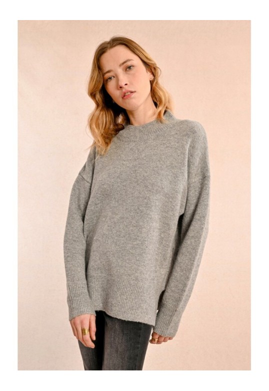 OVERSIZED AND ASYMMETRICAL SWEATER GREY