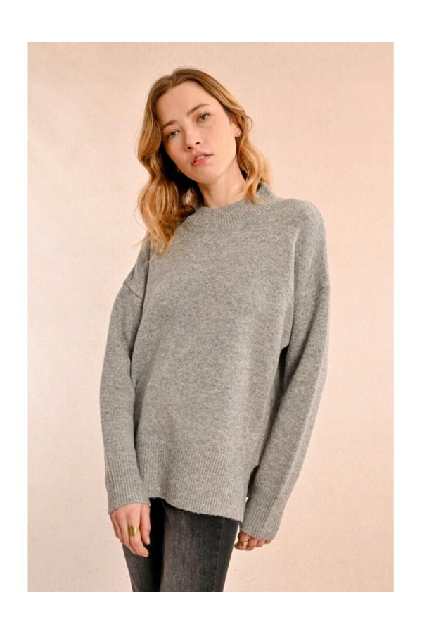 OVERSIZED AND ASYMMETRICAL SWEATER GREY