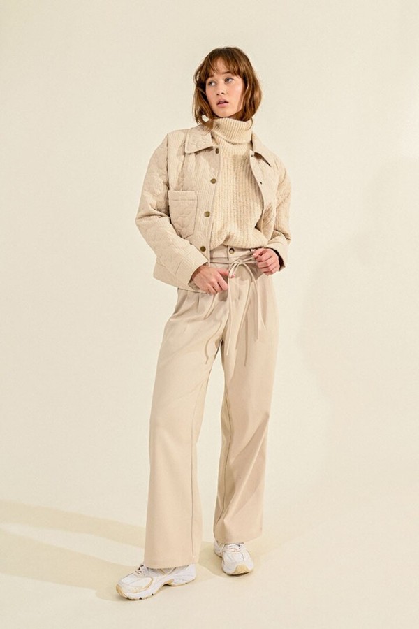 PLEATED PANTS CREAM