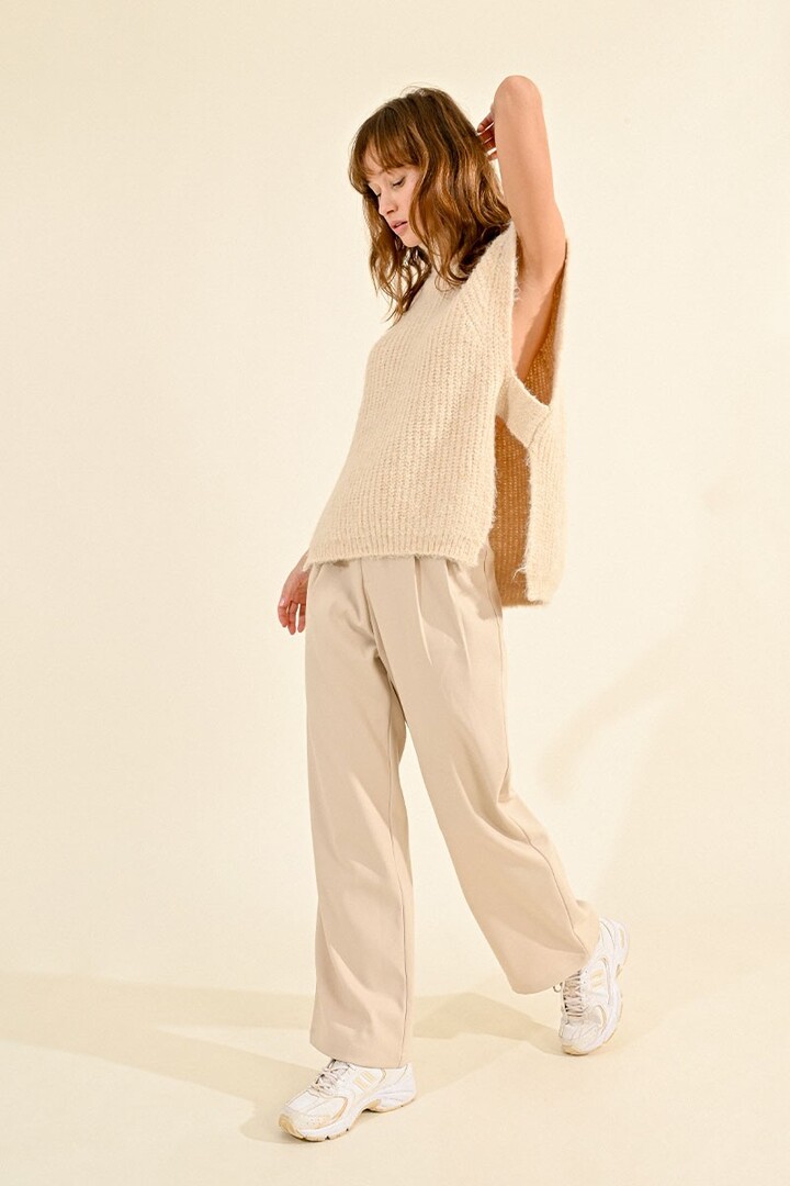 PLEATED PANTS CREAM