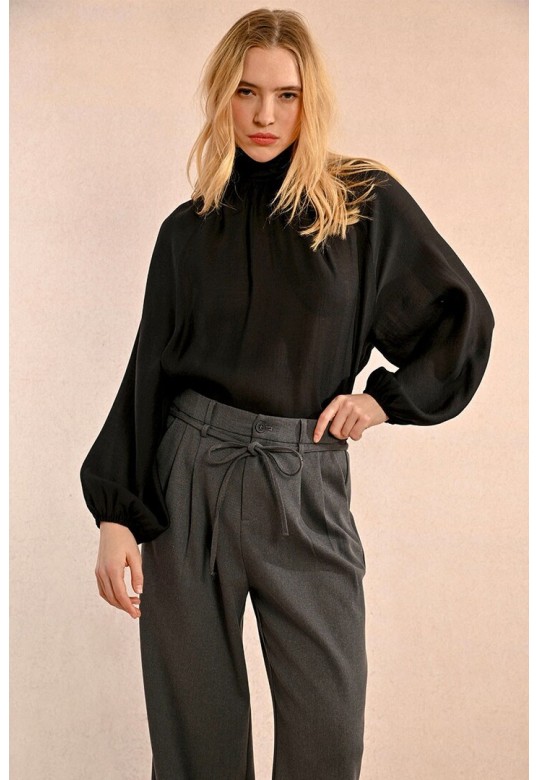 PLEATED PANTS DARK GREY