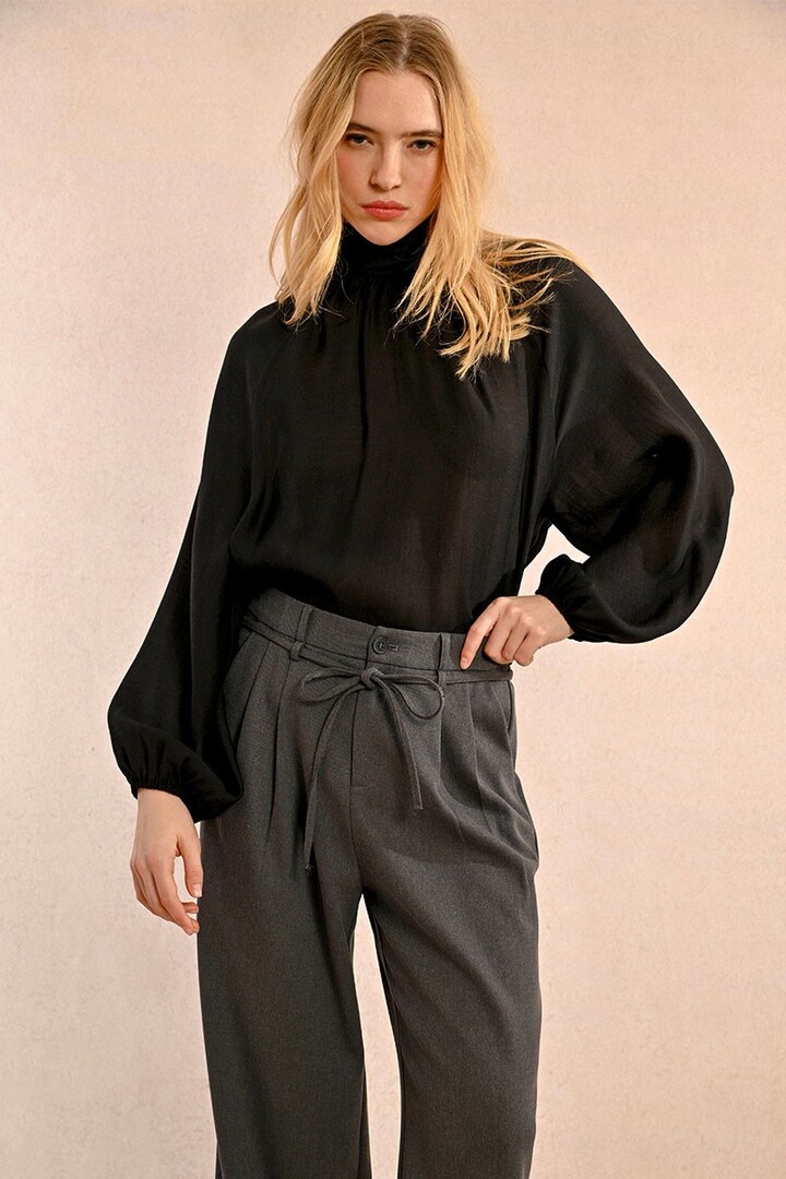 PLEATED PANTS DARK GREY