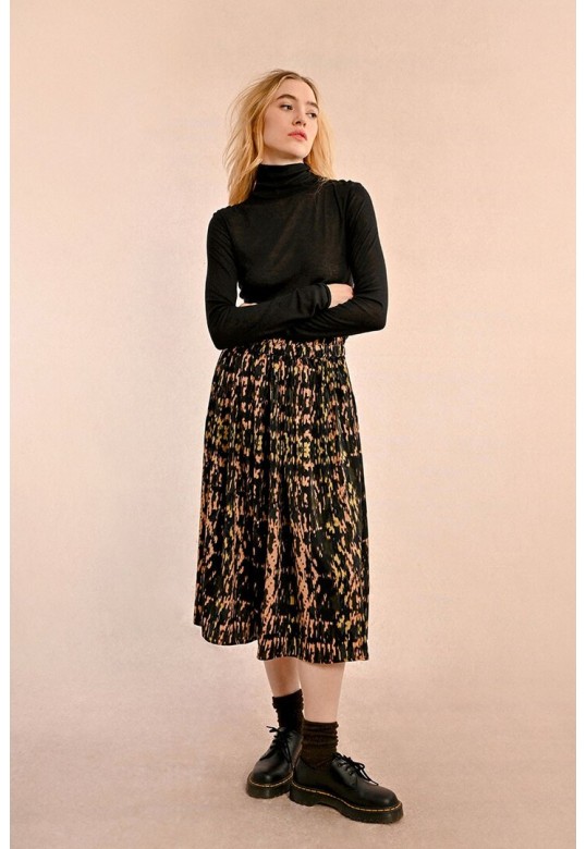 PRINTED MID-LENGTH SKIRT KHAKI LOONA