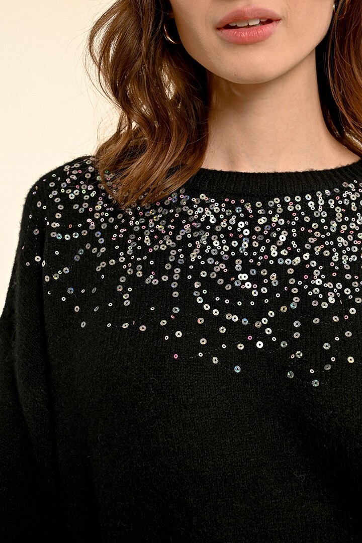 SWEATER WITH SEQUIN BLACK