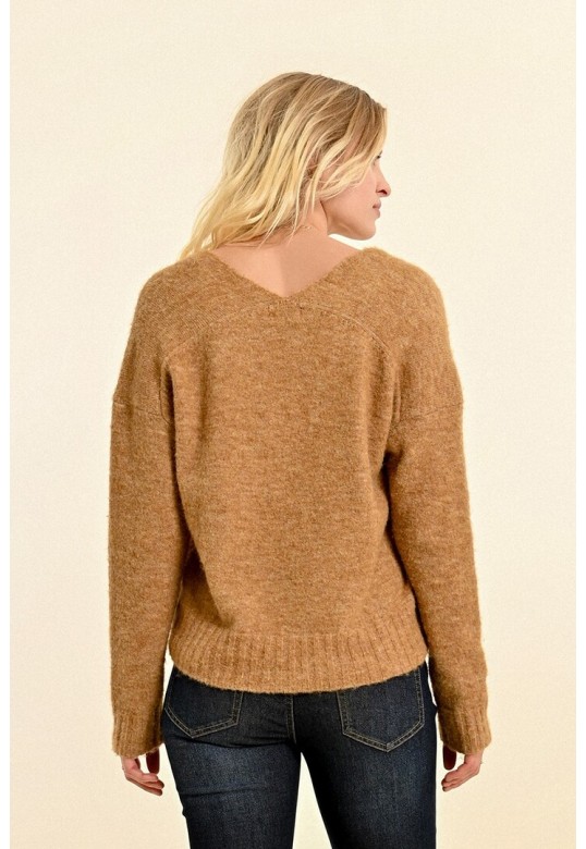 V-NECK SWEATER GOLDEN BEIGE