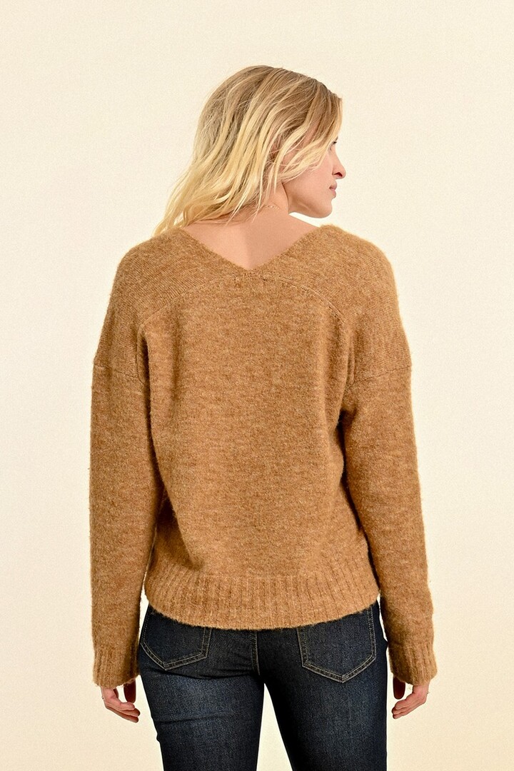 V-NECK SWEATER GOLDEN BEIGE