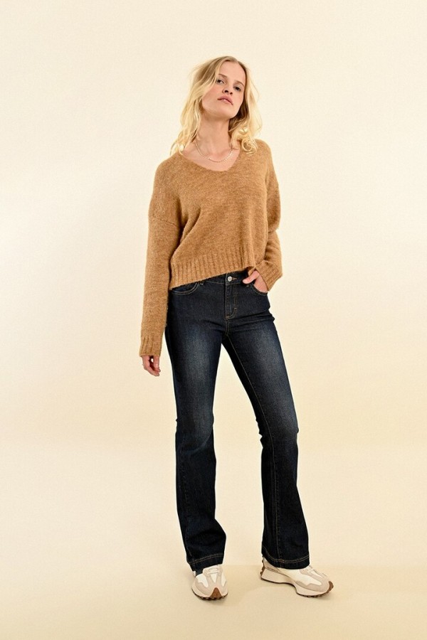 V-NECK SWEATER GOLDEN BEIGE