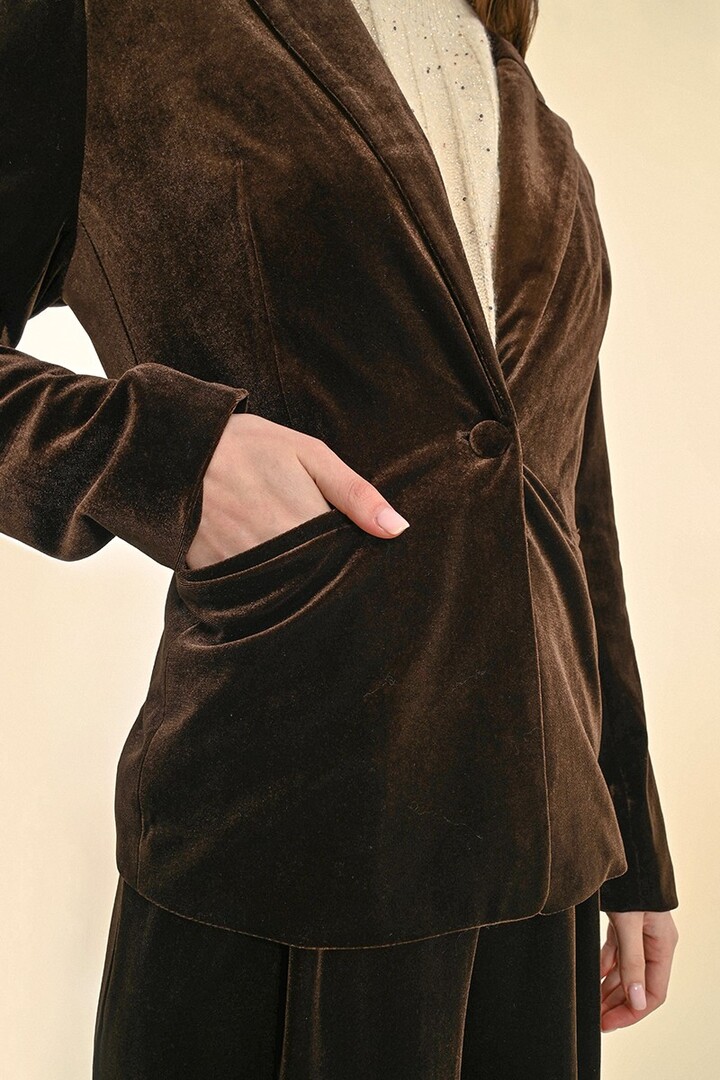 VELVET BLAZER CHOCOLATE