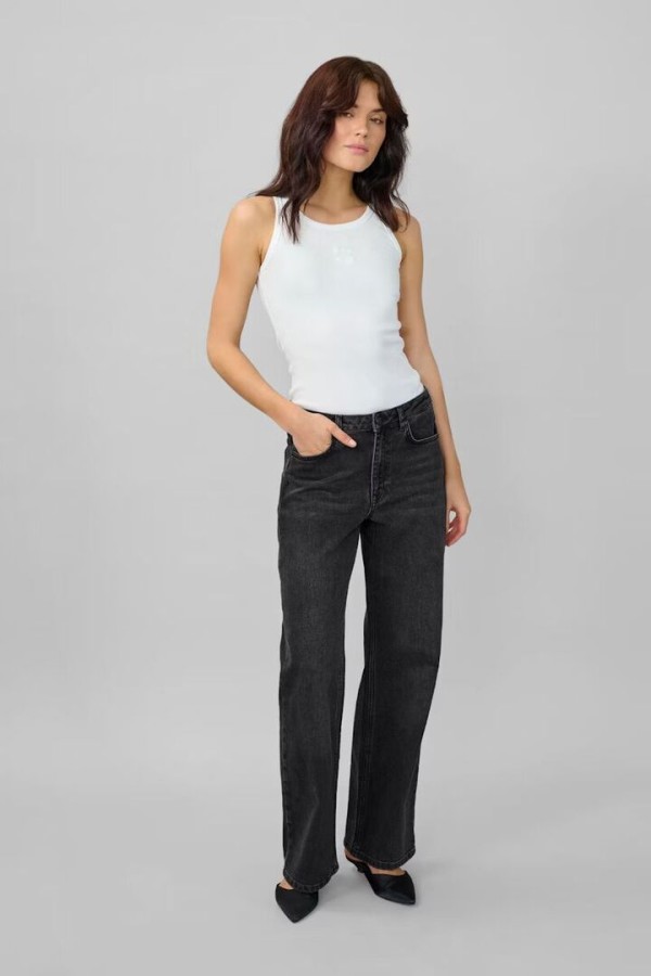 05 THE LOUIS HIGH WIDE Black Retro Wash