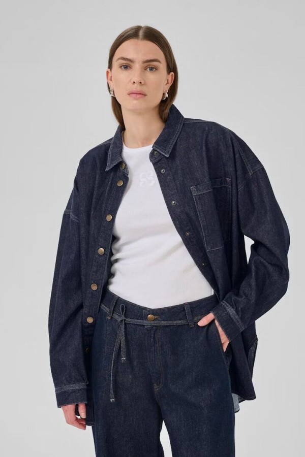 MaloMW Casual jacket Dark Blue Un-Wash