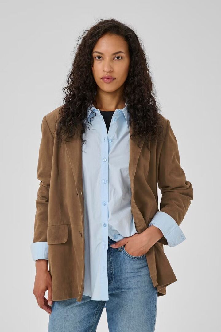 TaraMW Suede Blazer Cognac