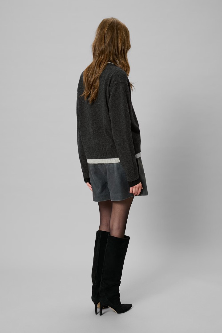 MWTracy Cardigan Dark Grey Melange