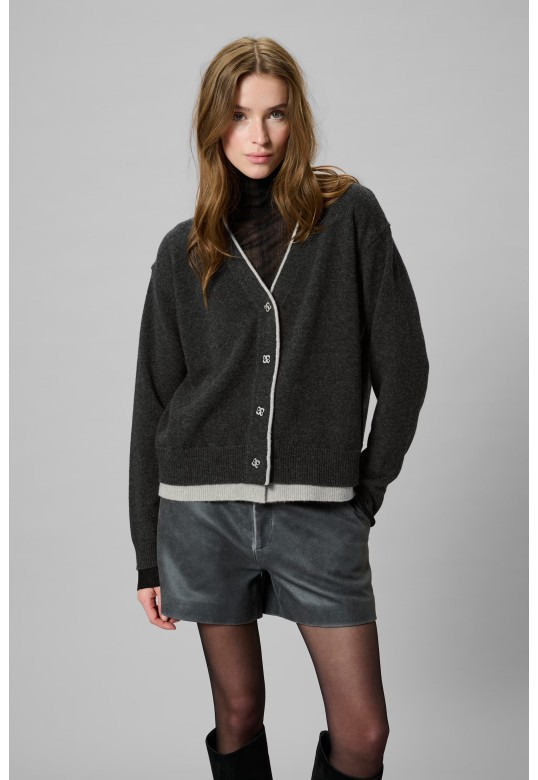 MWTracy Cardigan Dark Grey Melange