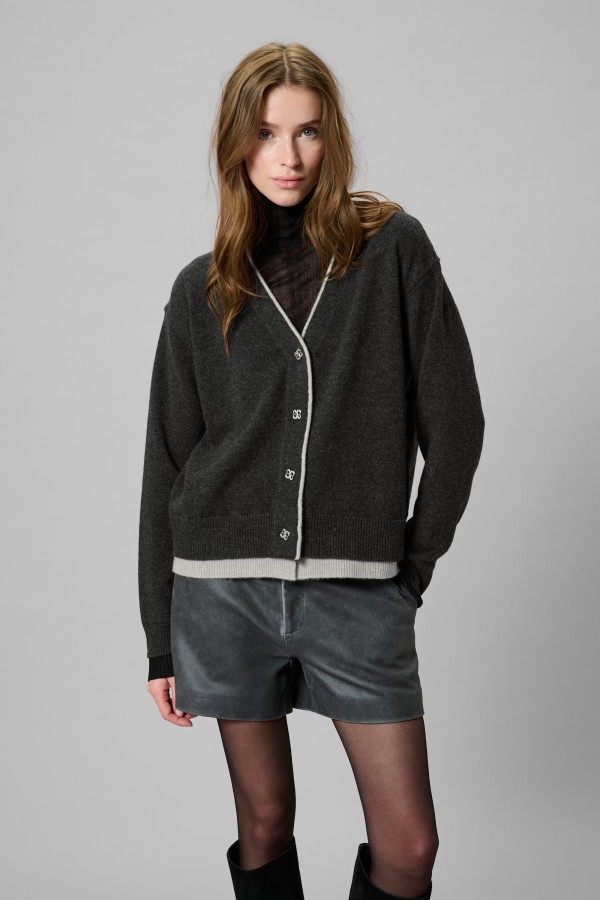 MWTracy Cardigan Dark Grey Melange