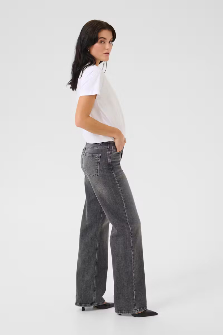 05 THE LOUIS HIGH WIDE JEANS Dark Grey Retro Wash