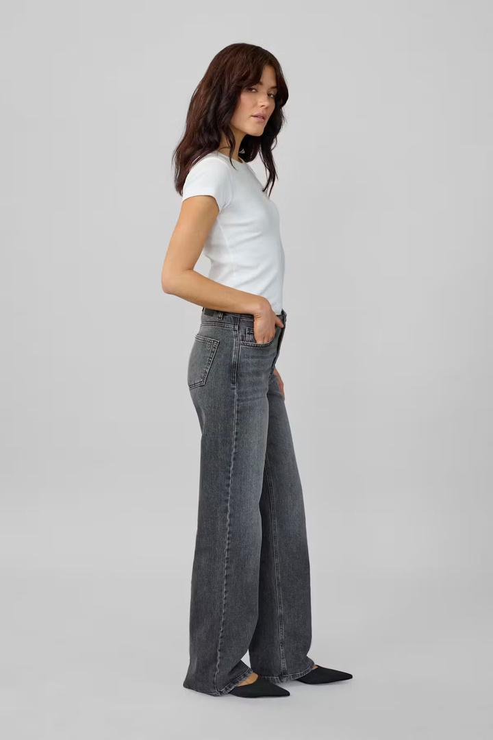05 THE LOUIS HIGH WIDE JEANS Dark Grey Retro Wash