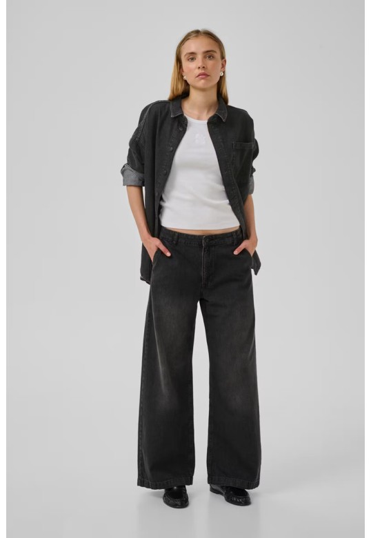 MaloMW Wide pants Dark Grey Wash