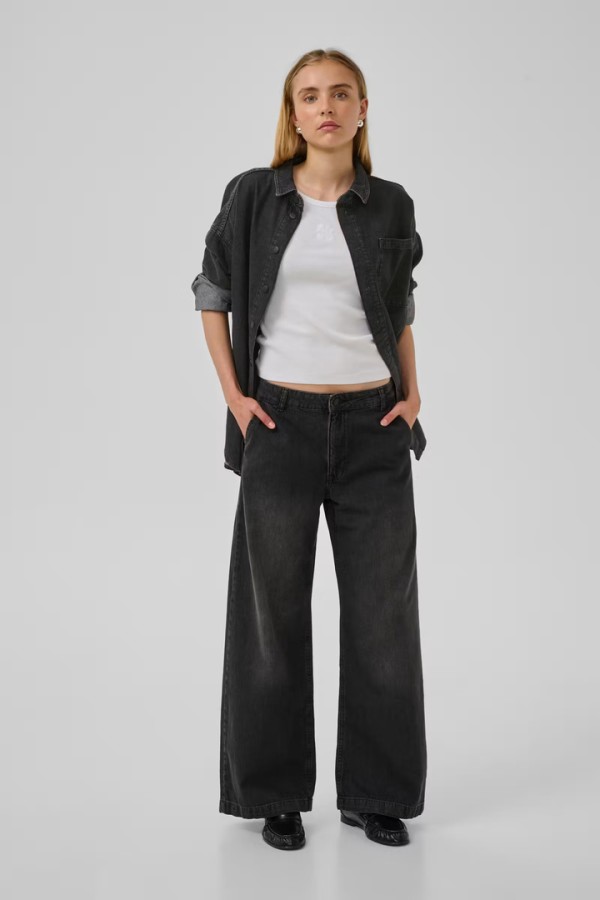 MaloMW Wide pants Dark Grey Wash